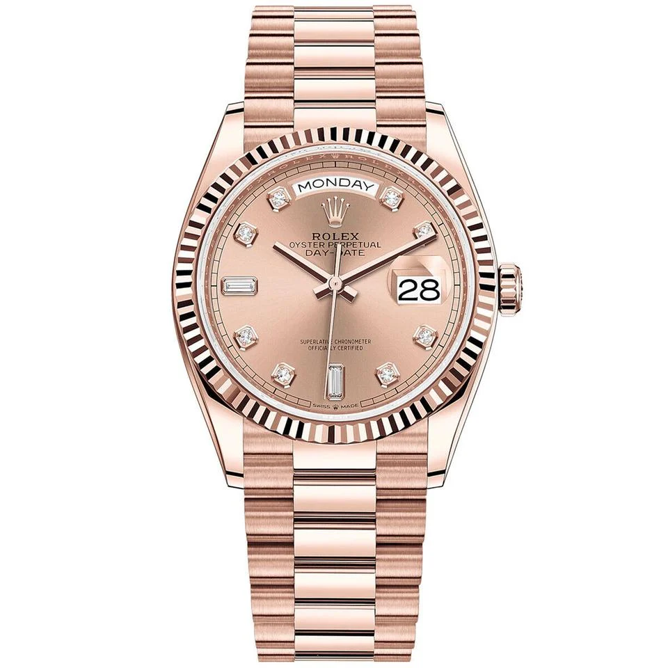 Rolex Day-Date 36 Rose Gold Pink Sundust Dial