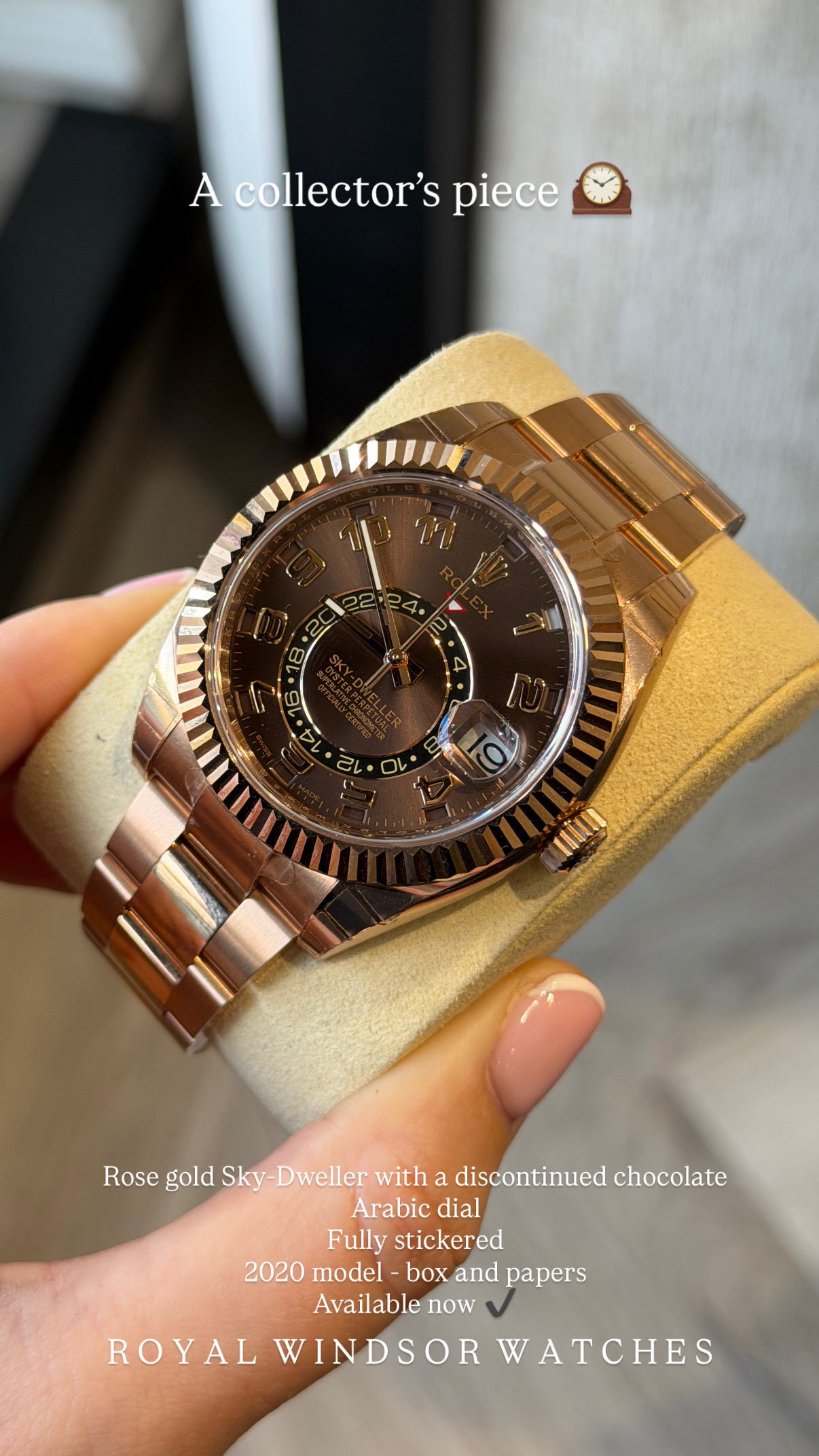 Rolex Sky-Dweller Rose Gold Chocolate Arabic Dial (Discontinued) — view 3